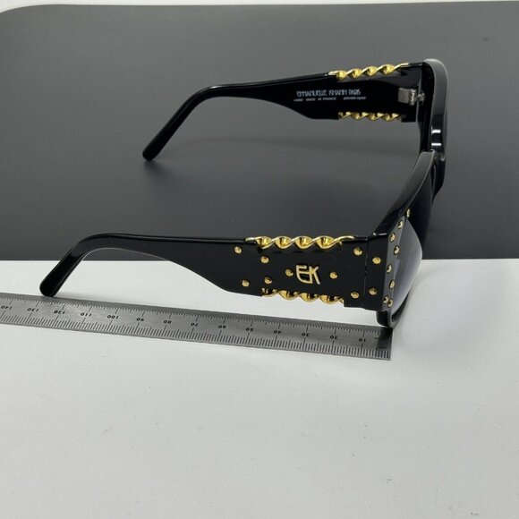 Vintage 1970\'s EK EMMANUELLE KHANH Black Gold  SUNGLASSES 2020 Tso 16 main image 7